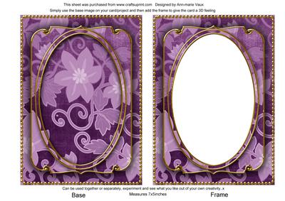 Lilac All Over Floral 7x5in Shaker Frame and Base