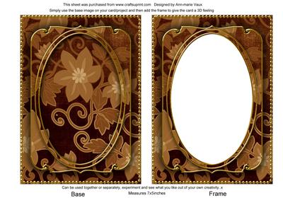 Vintage Tea All Over Floral 7x5in Shaker Frame and Base