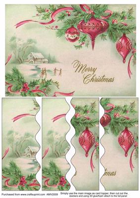 Christmas Scene Baubles Wavy Side Stacker