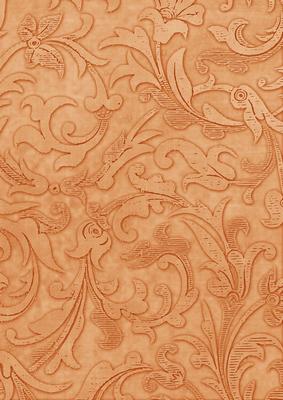 Burnt Orange Vintage Calico Swirl A4 Backing Paper