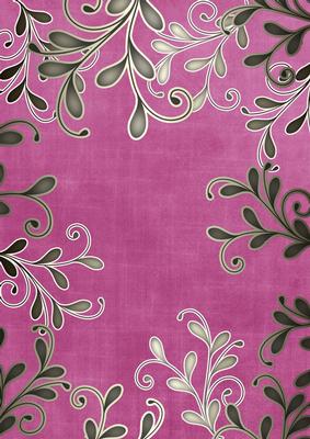 Cerise Coloured Silver Swirls A4 Backing Paper