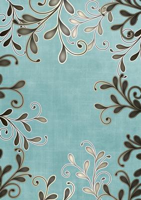 Dusky Teal Coloured Silver Swirls A4 Backing Paper