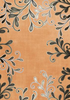 Burnt Orange Coloured Silver Swirls A4 Backing Paper