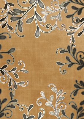 Vintage Tea Coloured Silver Swirls A4 Backing Paper