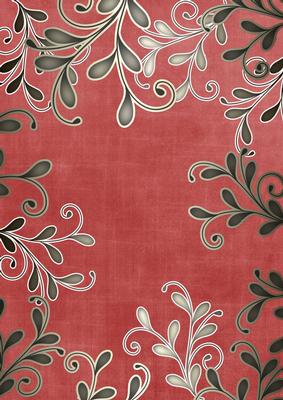 Dark Red Coloured Silver Swirls A4 Backing Paper
