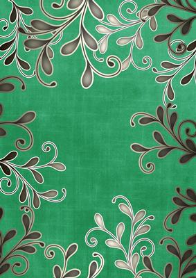 Dark Green Coloured Silver Swirls A4 Backing Paper
