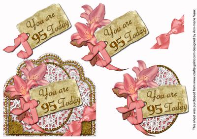 Pink Lily 95 Today Scallop Lace Step by Step Decoupage Sheet