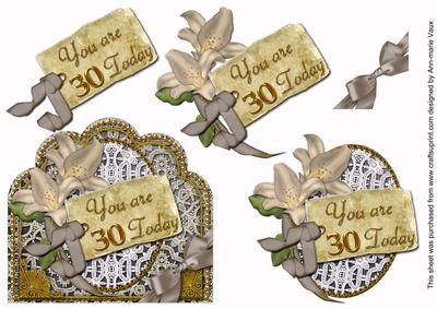 Silver Coffee Lily 30 Today Scallop Lace Step by Step Sheet