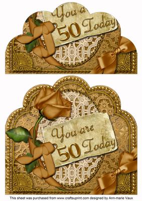 Gold Rose 50 Today Giant 8in Scallop Bottom Stacker