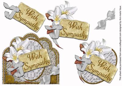 White Lily in Sympathy Scallop Lace Step by Step Decoupage