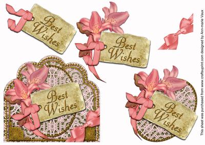 Pink Lily Best Wishes Scallop Lace Step by Step Decoupage