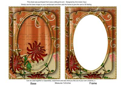 Burnt Orange Paint Red Honeysuckle 7x5in Shaker Frame N Base