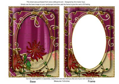Cerise Painted Red Honeysuckle 7x5in Shaker Frame and Base