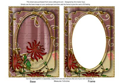 Dusky Pink Paint Red Honeysuckle 7x5in Shaker Frame and Base