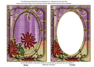 Lilac Painted Red Honeysuckle 7x5in Shaker Frame and Base