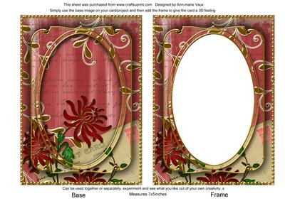 Red Painted Red Honeysuckle 7x5in Shaker Frame and Base