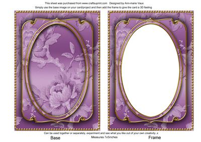 Lilac Metallic All Over Rose 7x5 Shaker Frame and Base