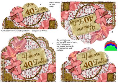 Pink Lily 40 Today Scallop Lace Bottom Stacker