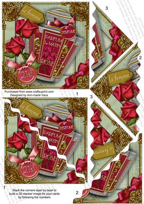 Rose Perfume 21st Birthday 5in Triangle Wavy Stacker