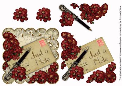 Plum Blossom Just a Note Postcard Step by Step