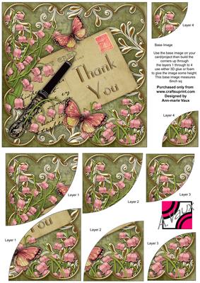Lily of the Valley Olive Thank You 6in Duo Corner Stacker