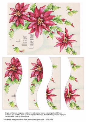 Christmas Poinsettia Bottom Top Swirvey Stacker