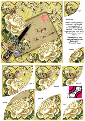 Cream Roses Lemon Mothers Day 6in Duo Corner Stacker