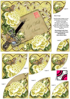 Lemon Roses Lemon Get Well Soon 6in Duo Corner Stacker