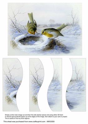 Christmas Robins Swirvey Side Stacker