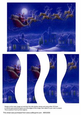 Santa on His Sleigh Swirvey Side Stackers