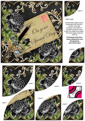 Black Roses Special Day 6in Duo Corner Stacker