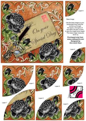 Black Roses Burnt on Your Special Day 6in Duo Corner Stacker