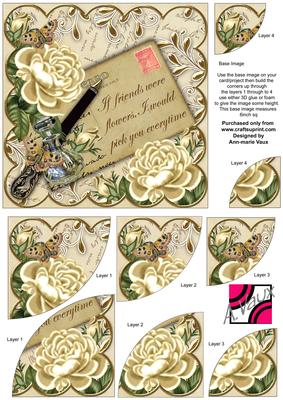 Cream Roses If Friends Were -  6in Duo Corner Stacker