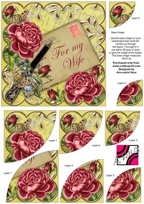Deep Pink Rose Lemon My Wife 6in Duo Corner Stacker