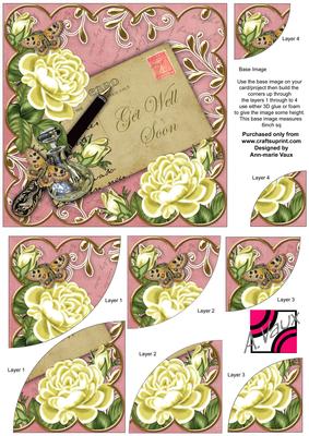 Lemon Roses Pink Get Well Soon 6in Duo Corner Stacker