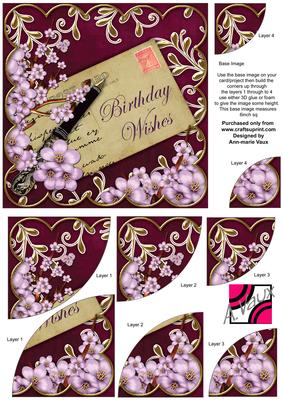 Lilac Blossom Hpink Birthday Wishes 6in Duo Corner Stacker
