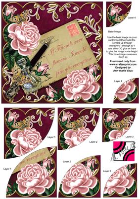 Pink Roses Hpink If Friends Were -  6in Duo Corner Stacker