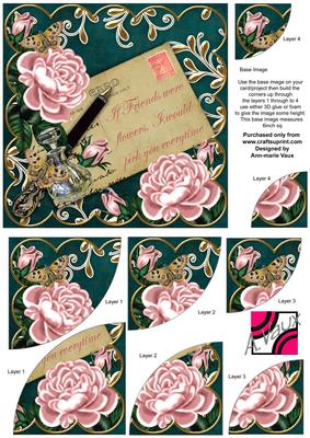 Pink Roses Petrol If Friends Were -  6in Duo Corner Stacker