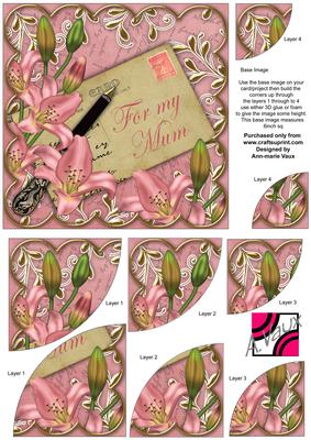 Pink Lily for My Mum 6in Duo Corner Stacker
