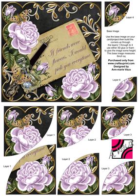 Lilac Rose Black If Friends Were -  6in Duo Corner Stacker