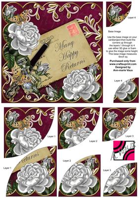 Silver Rose Hot Pink Happy Returns 6in Duo Corner Stacker