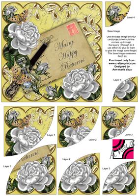 Silver Roses Lemon Happy Returns 6in Duo Corner Stacker