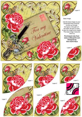 Red Rose Lemon for My Valentine 6in Duo Corner Stacker