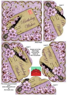 Lilac Blossom Birthday Wishes 5in Scallop Bottom Stacker
