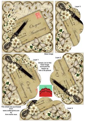 Cream Blossom Your Anniversary 5in Scallop Bottom Stacker