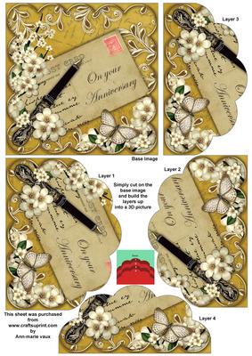 Cream Blossom Gold Anniversary 5in Scallop Bottom Stacker