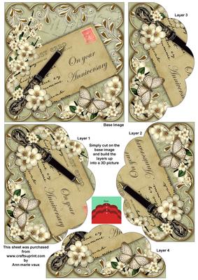 Cream Blossom Olive Anniversary 5in Scallop Bottom Stacker