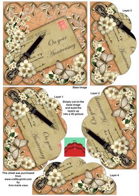 Cream Blossom Peach Anniversary 5in Scallop Bottom Stacker