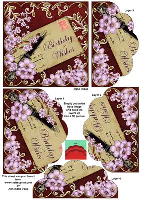 Lilac Blossom Claret Birthday 5in Scallop Bottom Stacker