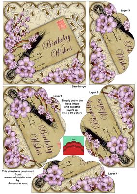 Lilac Blossom Cream Birthday 5in Scallop Bottom Stacker